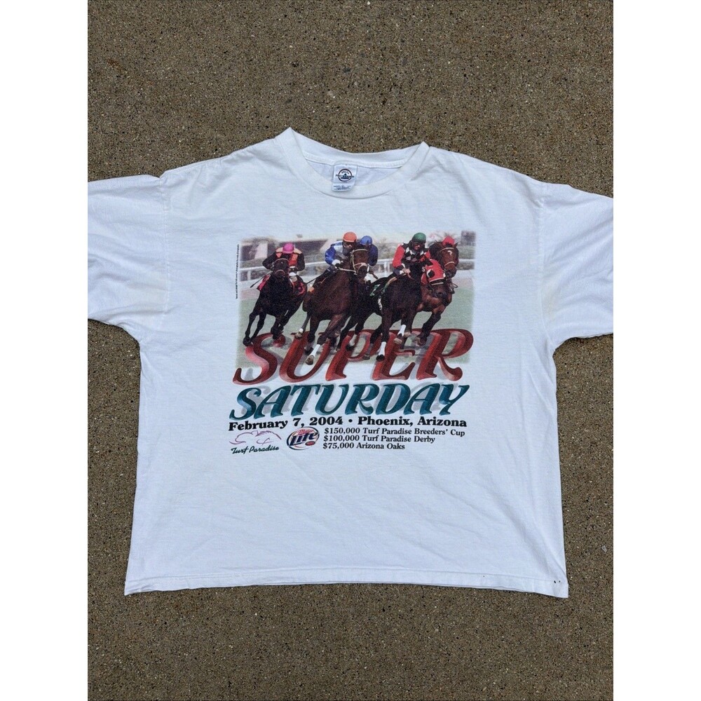 Vintage 2004 SUPER SATURDAY,  Turf Paradise, Phoenix Arizona, Men’s T-Shirt, XL